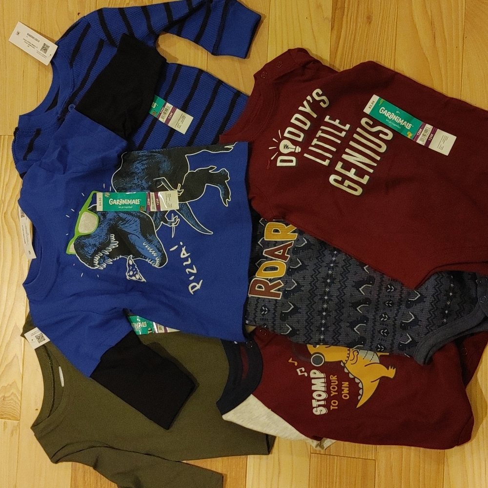 NWT Set of 6 Garanimals shirts (3) & onezies (3)